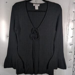 Great American Sweater Vintage Cottage Fairy Whimsy Bell Sleeve Cardigan Large